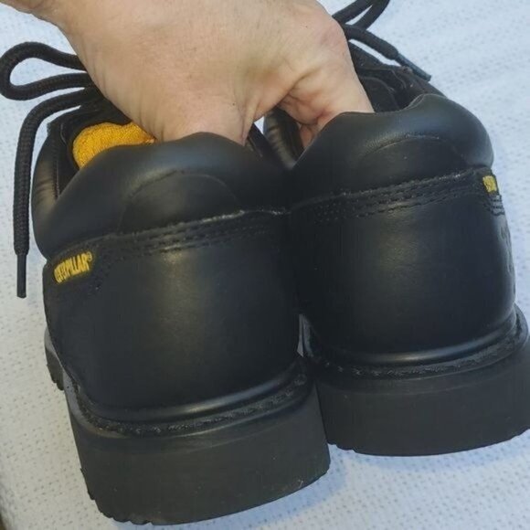 Caterpillar Antibacterial Sz. 7W‎ Oversee Black Steel Toed Tied Oxford Work Shoe - Picture 9 of 12